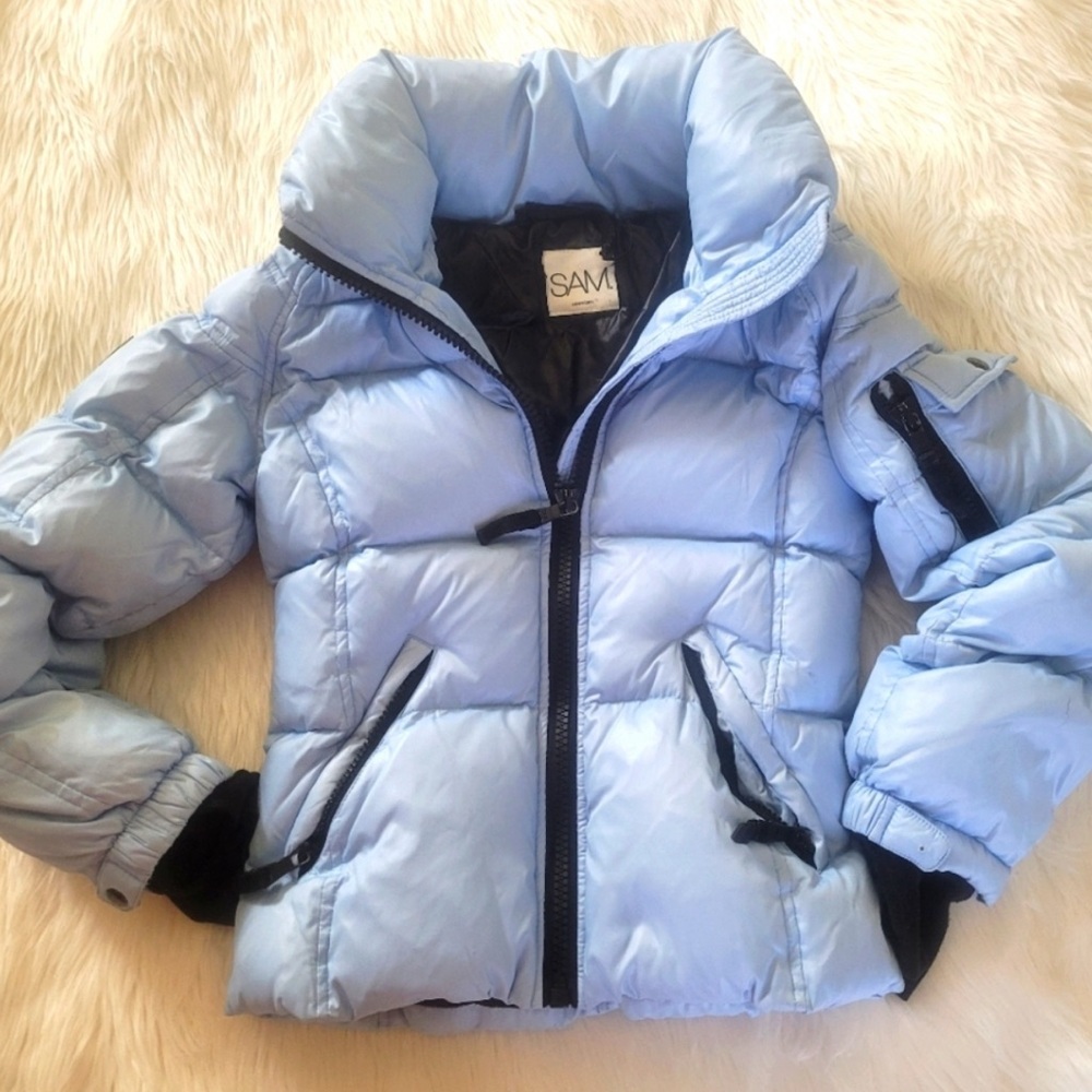 SAM. Kids Sky Blue Puffer Coat Size 10 Good condition